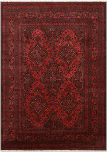Ковёр Beleji 5348 — красный и чёрный, с медальоном