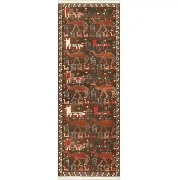 Ковёр Сумах 5357 — коричневый и красный, сюжетный рисунок