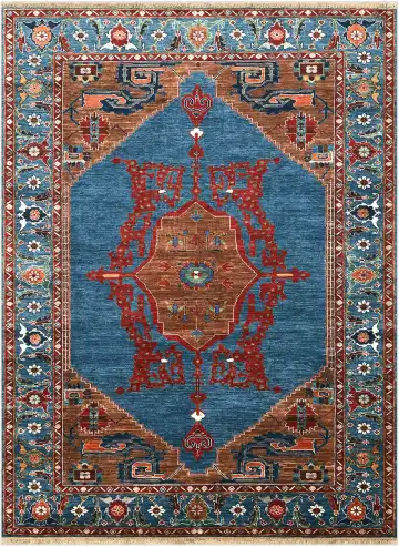 Ковёр Baluchi 5359 — синий и красный, с медальоном