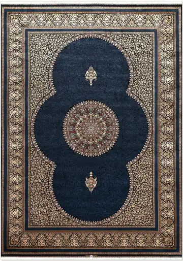 Ковёр Tehran 5424 — синий и коричневый, с медальоном