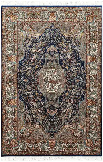 Ковёр Tehran 5426 — синий и коричневый, с медальоном