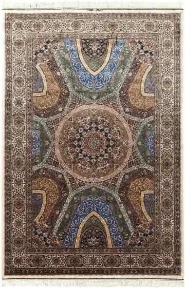 Ковёр Tehran 5427 — коричневый и кремовый, с медальоном