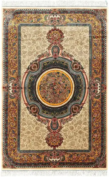 Ковёр Tehran 5430 — кремовый и коричневый, с медальоном