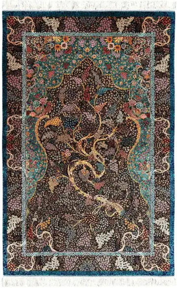 Ковёр Tehran 5434 — синий и коричневый, сюжетный рисунок
