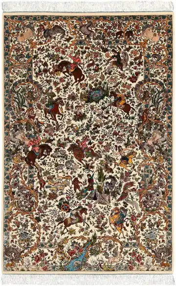 Ковёр Tehran 5436 — кремовый и коричневый, сюжетный рисунок