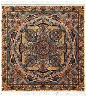 Ковёр Tehran 5438 — коричневый и кремовый, с медальоном