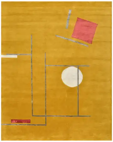 Ковёр Bauhaus 5440 — жёлтый и розовый, абстрактный рисунок