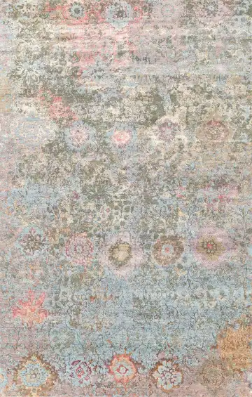 Ковёр Shabby Classic 5482 — голубой и серый, растительный рисунок