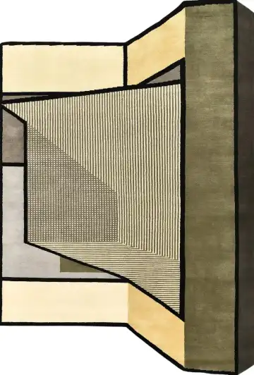 Ковёр Vista 5534 — кремовый и зелёный, абстрактный рисунок