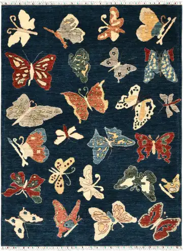 Ковёр Saltani 5652 — синий и кремовый, сюжетный рисунок