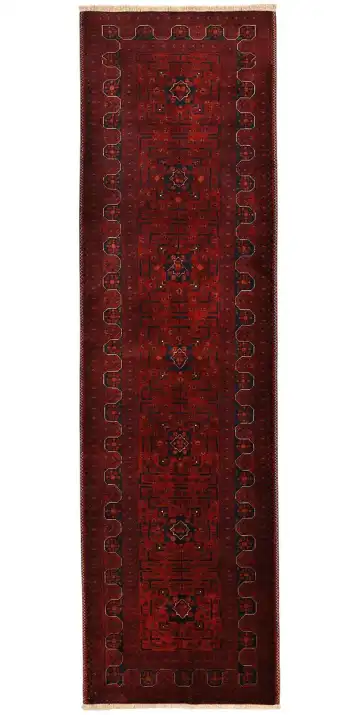 Ковёр Beleji 5726 — красный и чёрный, с медальоном