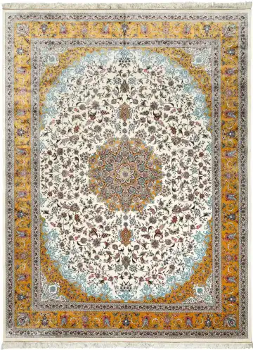 Ковёр Persia 5772 — коричневый и голубой, с медальоном