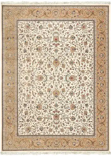Ковёр Persia 5778 — белый и коричневый, с медальоном