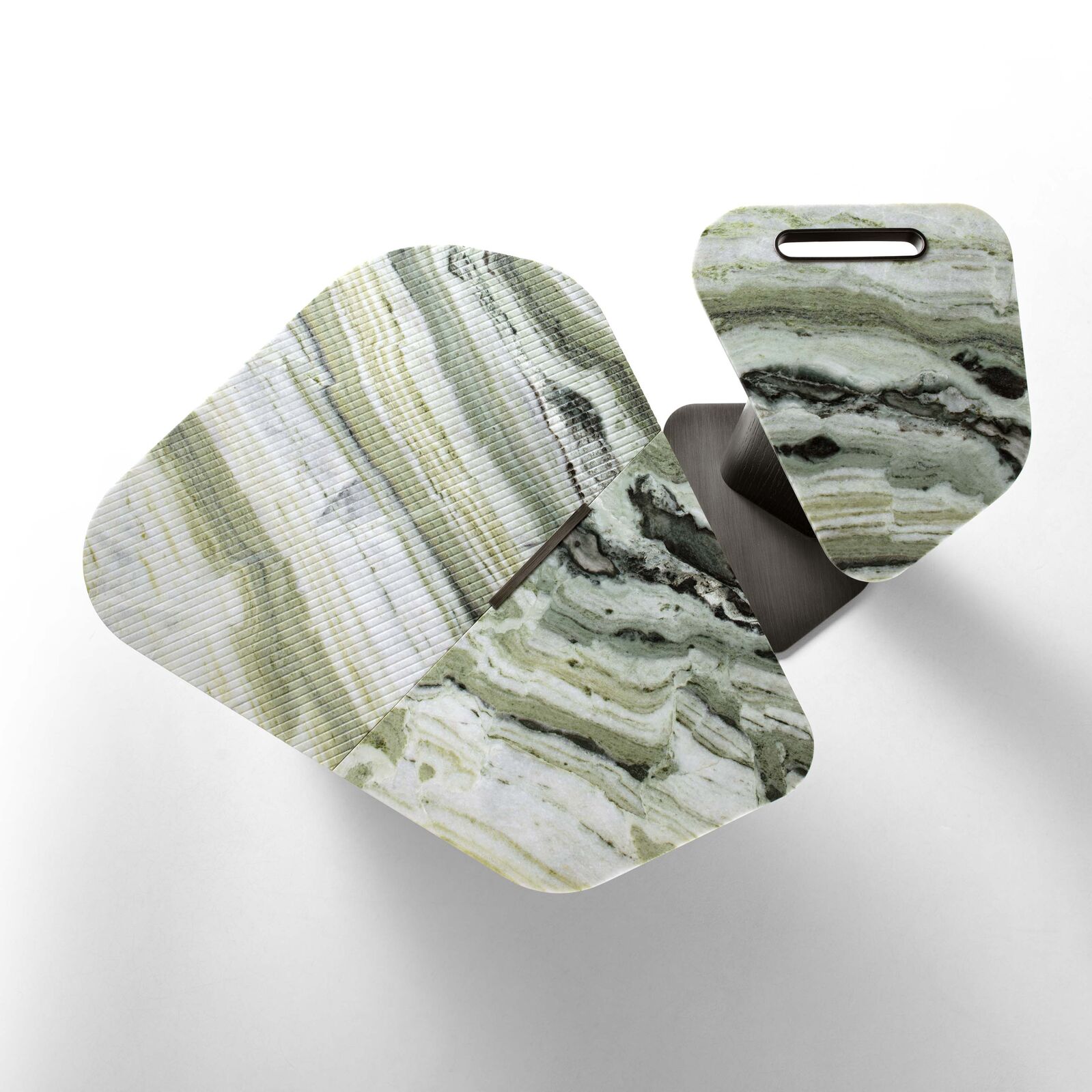Предмет декора Leaf Collection – Camelia Green Marble, Oak Wood And Satin Metal Legs — FMF, кадр 2