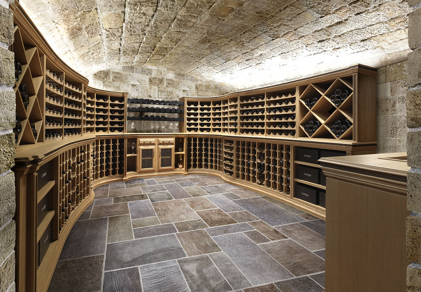 Гарнитур Curved Wineroom With Stone And Wood — FMF, кадр 5