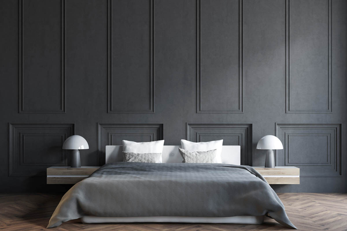 Room sets Gray Bedroom With Boiserie — FMF, collection Спальни