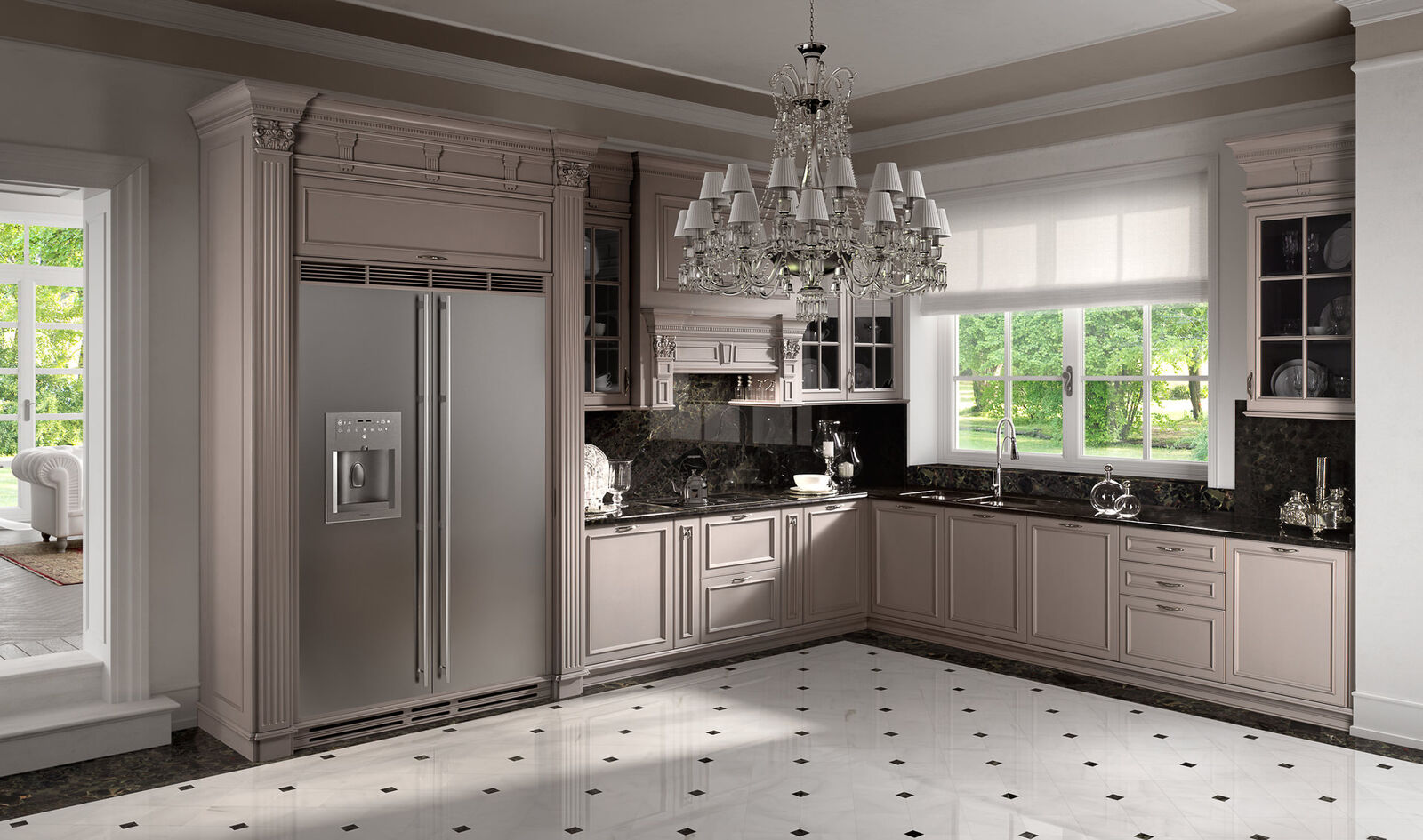 Кухня Classic White Kitchen With Marble Surface — FMF, кадр 8