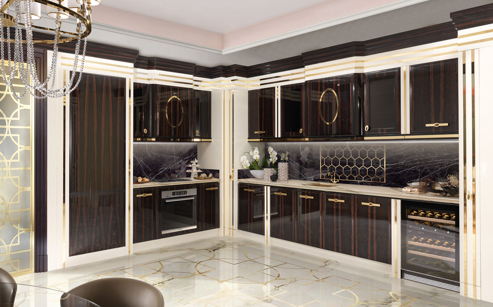 Кухня Dark Modern Kitchen With Marble Surface — FMF, кадр 5