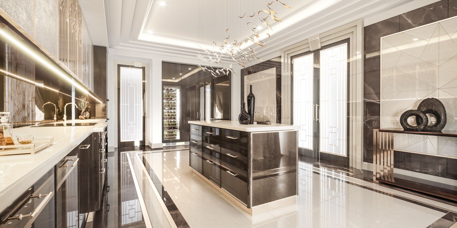 Kitchens Kitchen In Shiny “Lati” Wood — FMF, collection Кухни