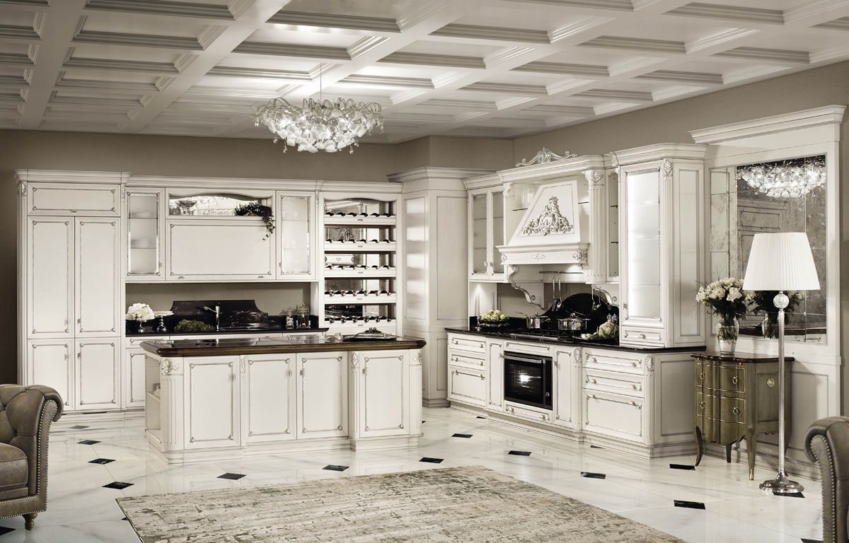 Kitchens White Classic Kitchen With Dark Details — FMF, collection Кухни