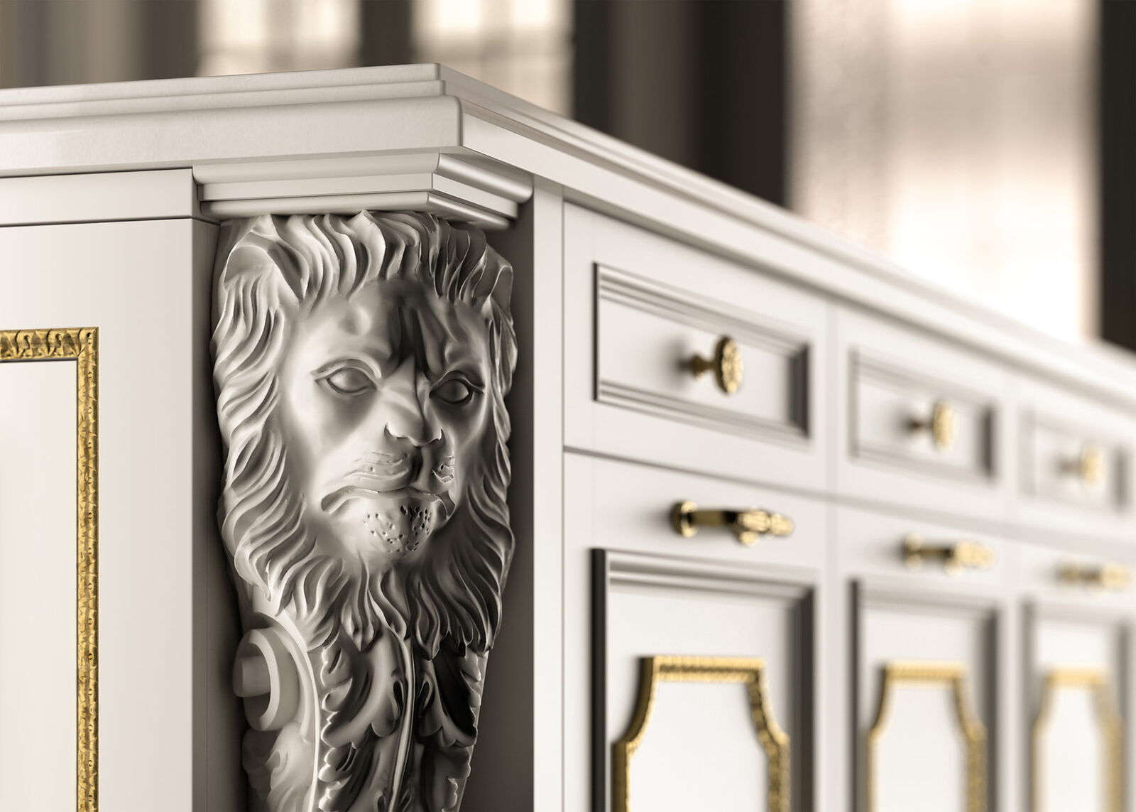 Кухня White Classic Kitchen With Gold Details — FMF, кадр 2
