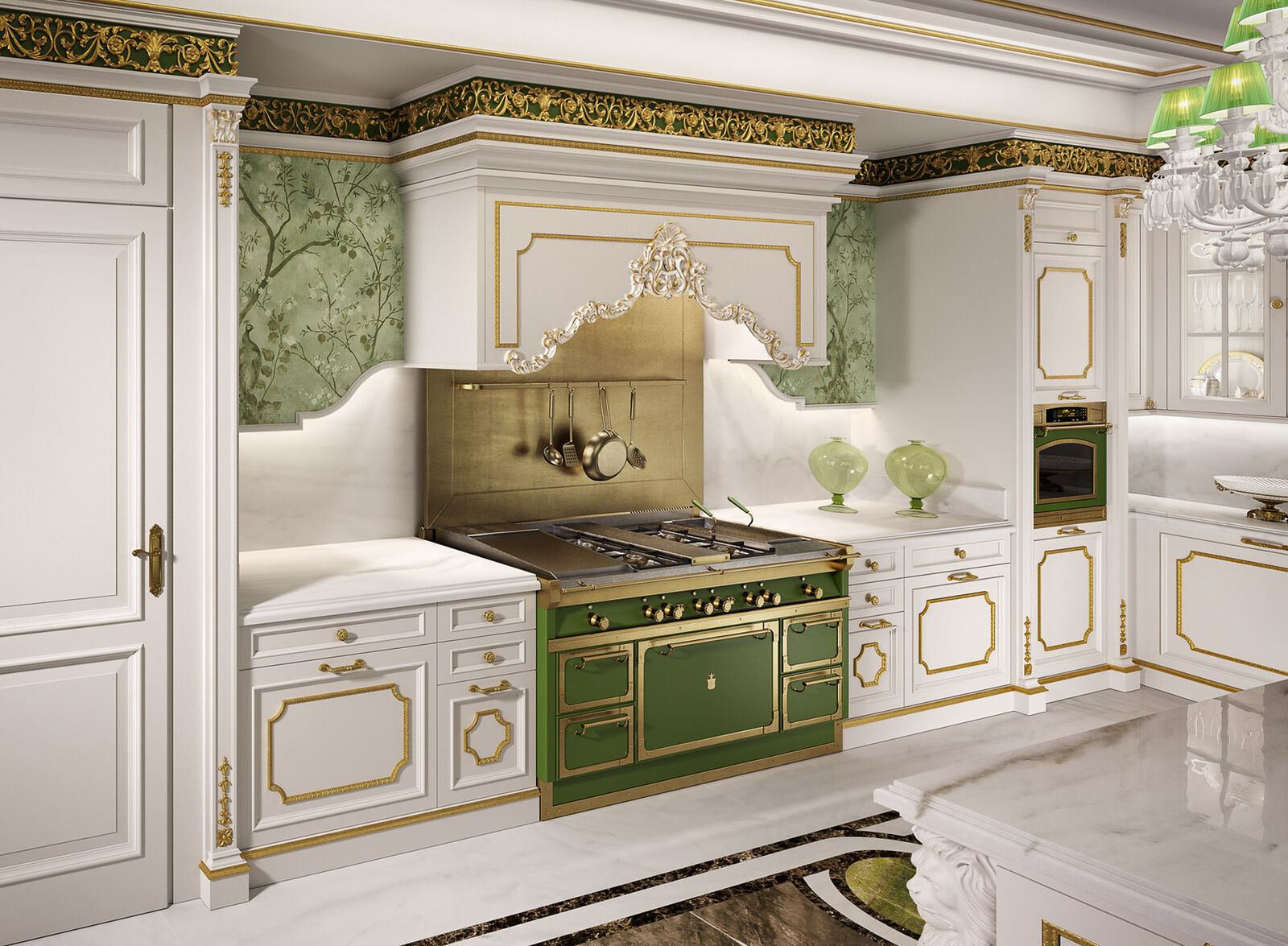 Кухня White Classic Kitchen With Gold Details — FMF, кадр 4