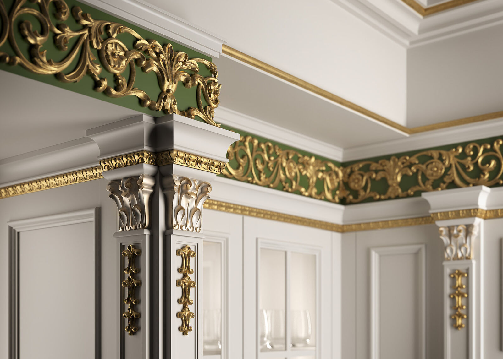 Кухня White Classic Kitchen With Gold Details — FMF, кадр 5