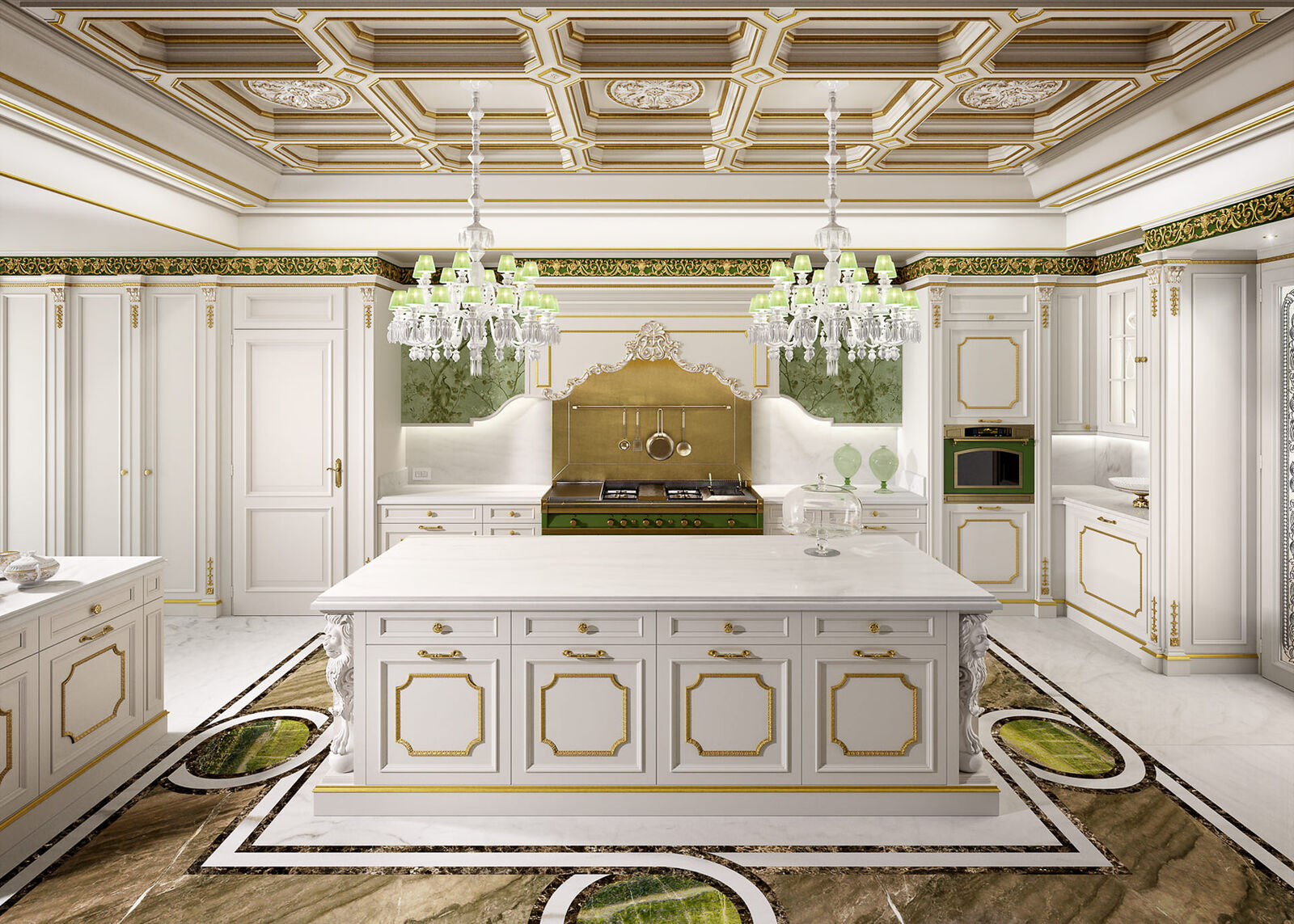 Кухня White Classic Kitchen With Gold Details — FMF, кадр 6