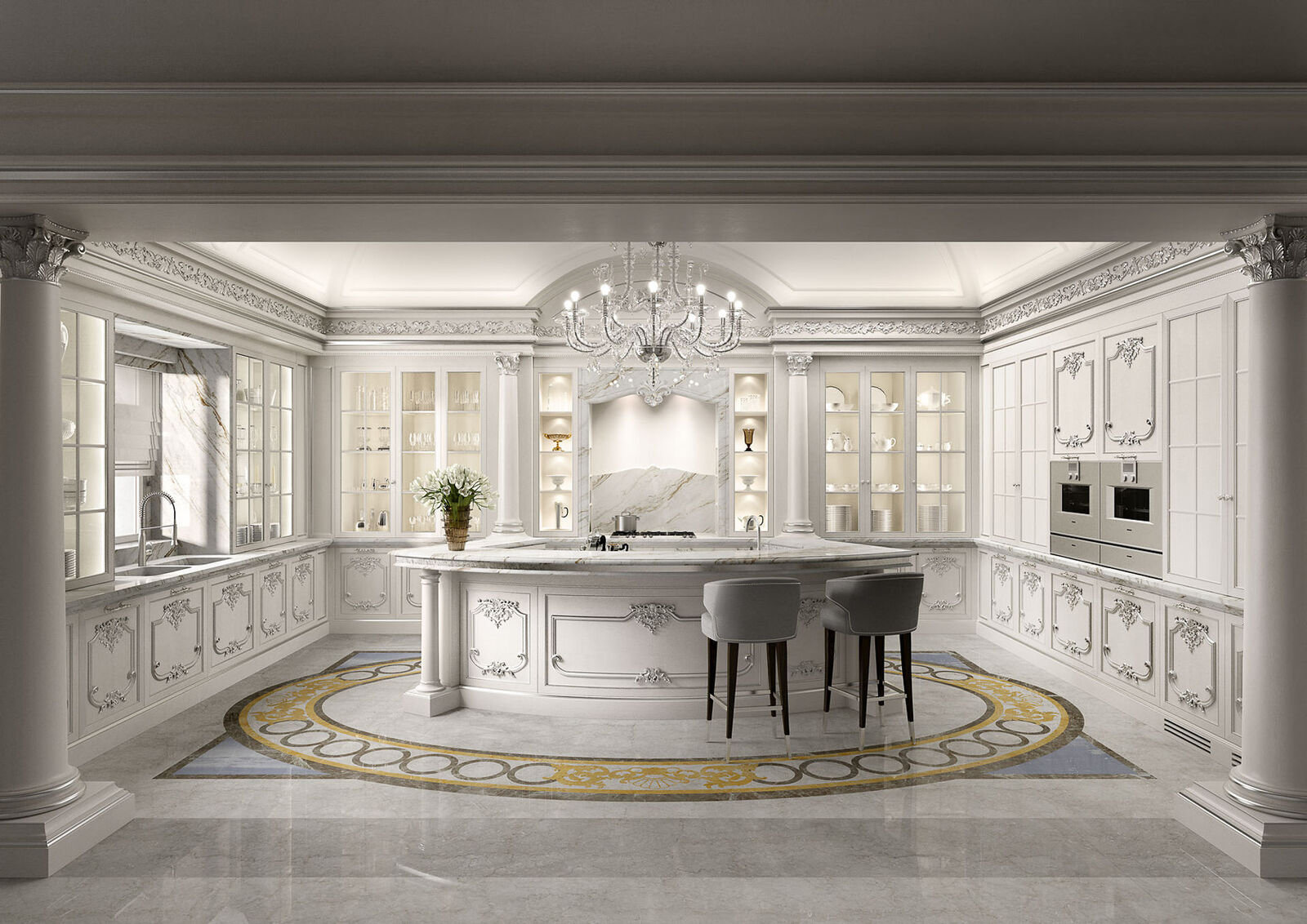 Кухня White Classic Kitchen With Marble Surface — FMF, кадр 5