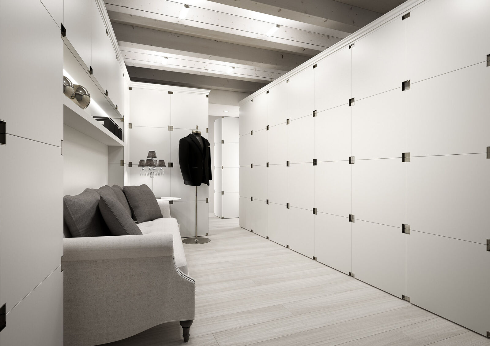 Шкаф White Modern Walk-In Wardrobe — FMF, кадр 4