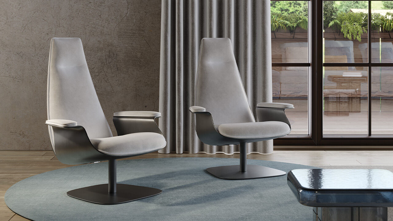 Armchairs Minerva — Reflex, collection Disegno