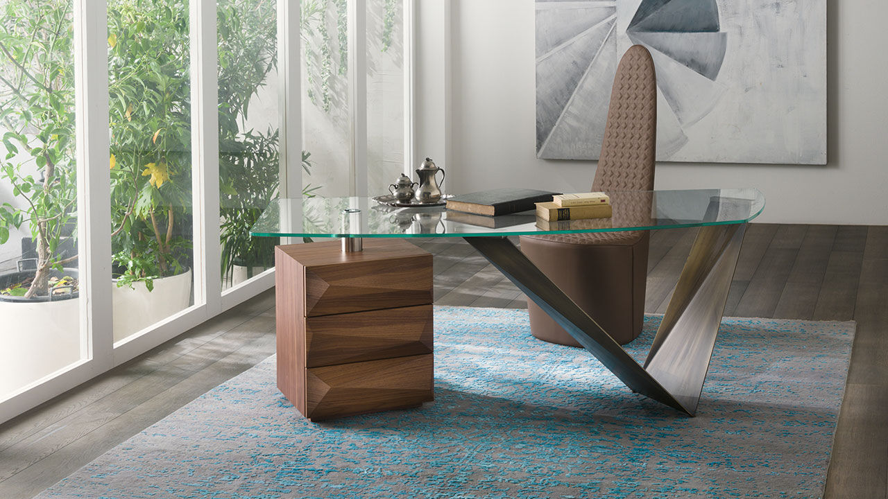 Desks Prisma Steel — Reflex, collection Disegno