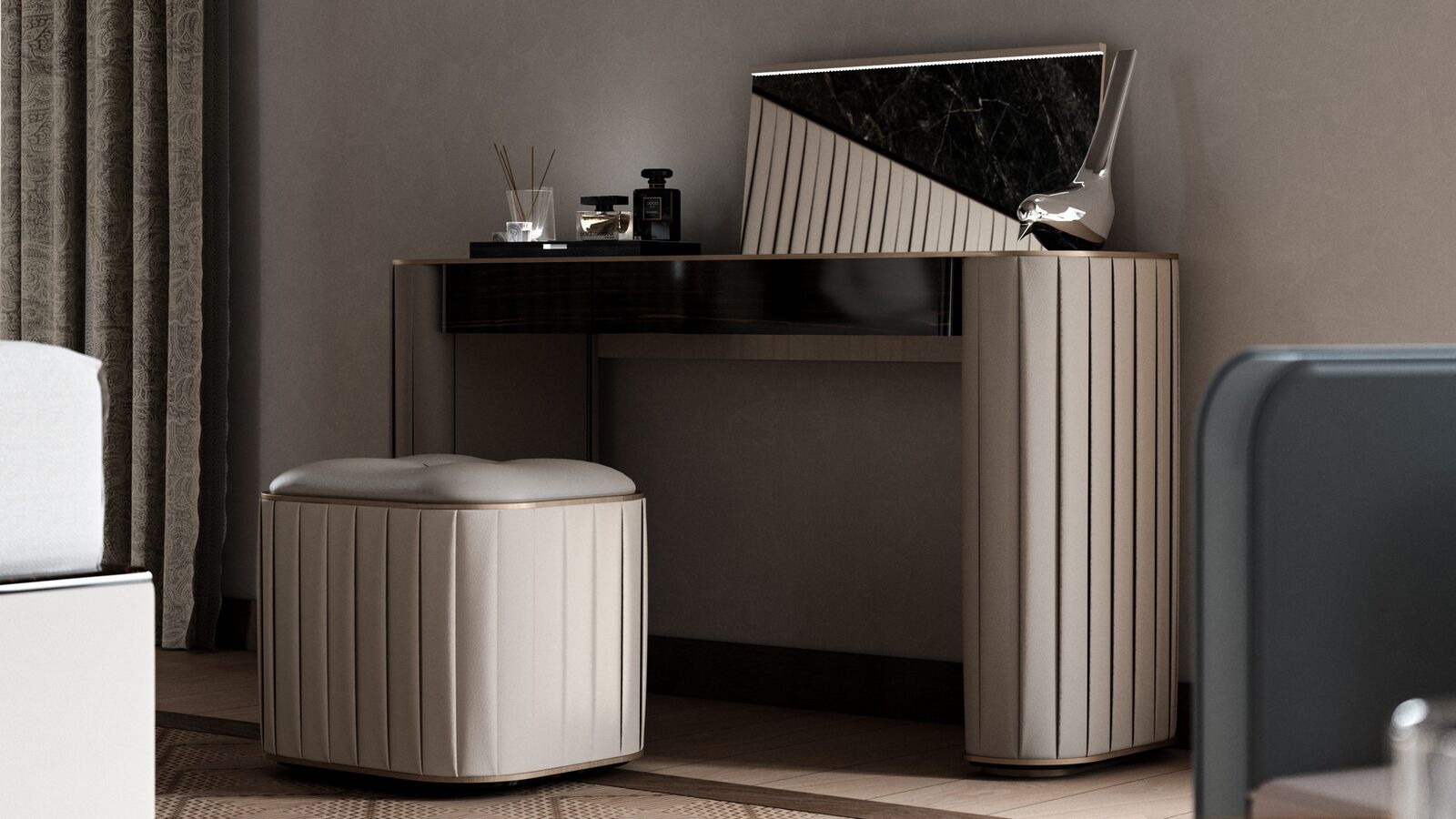 Poufs & benches Plissé — Reflex, collection Glamour