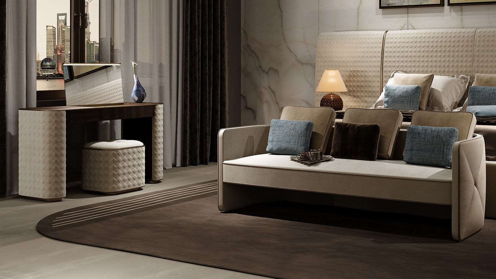 Poufs & benches San Marco — Reflex, collection Glamour