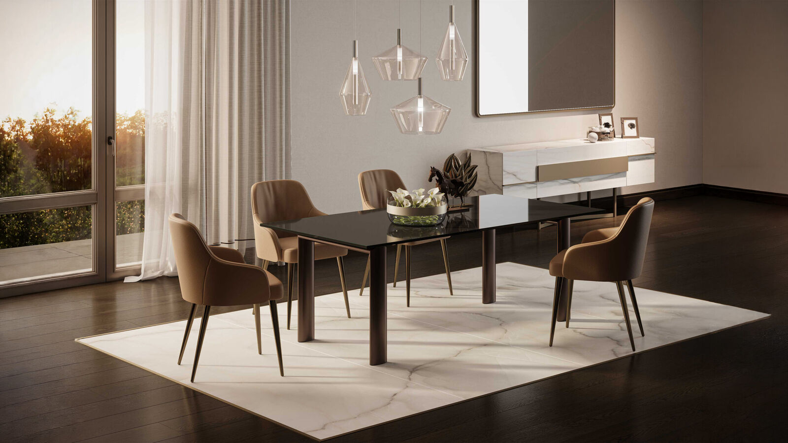 Dining tables Policleto Fisso — Reflex, collection Disegno