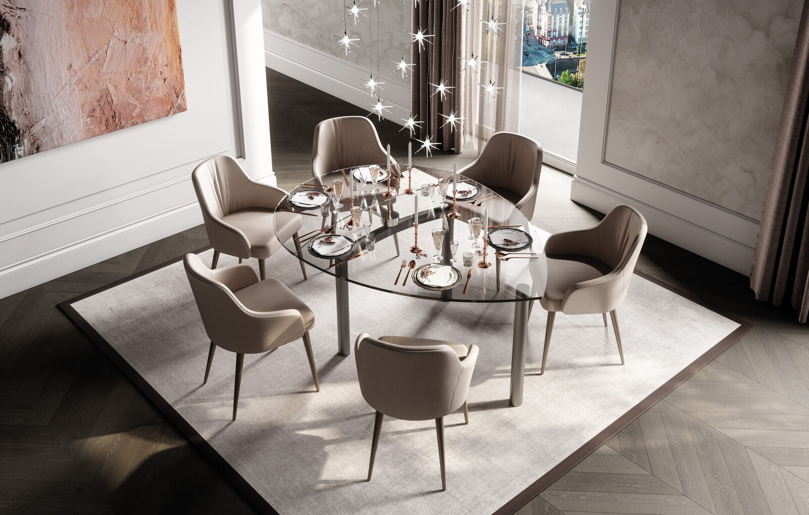 Dining tables Policleto Goccia — Reflex, collection Disegno