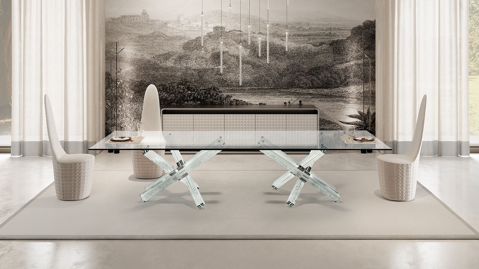Dining tables Transeo 72 Craquele' — Reflex, collection Disegno