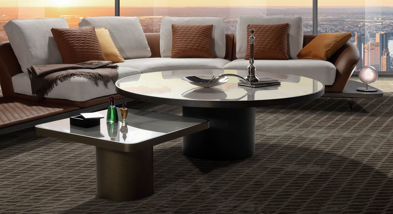 Coffee tables Tau 40 Steel — Reflex, collection Disegno
