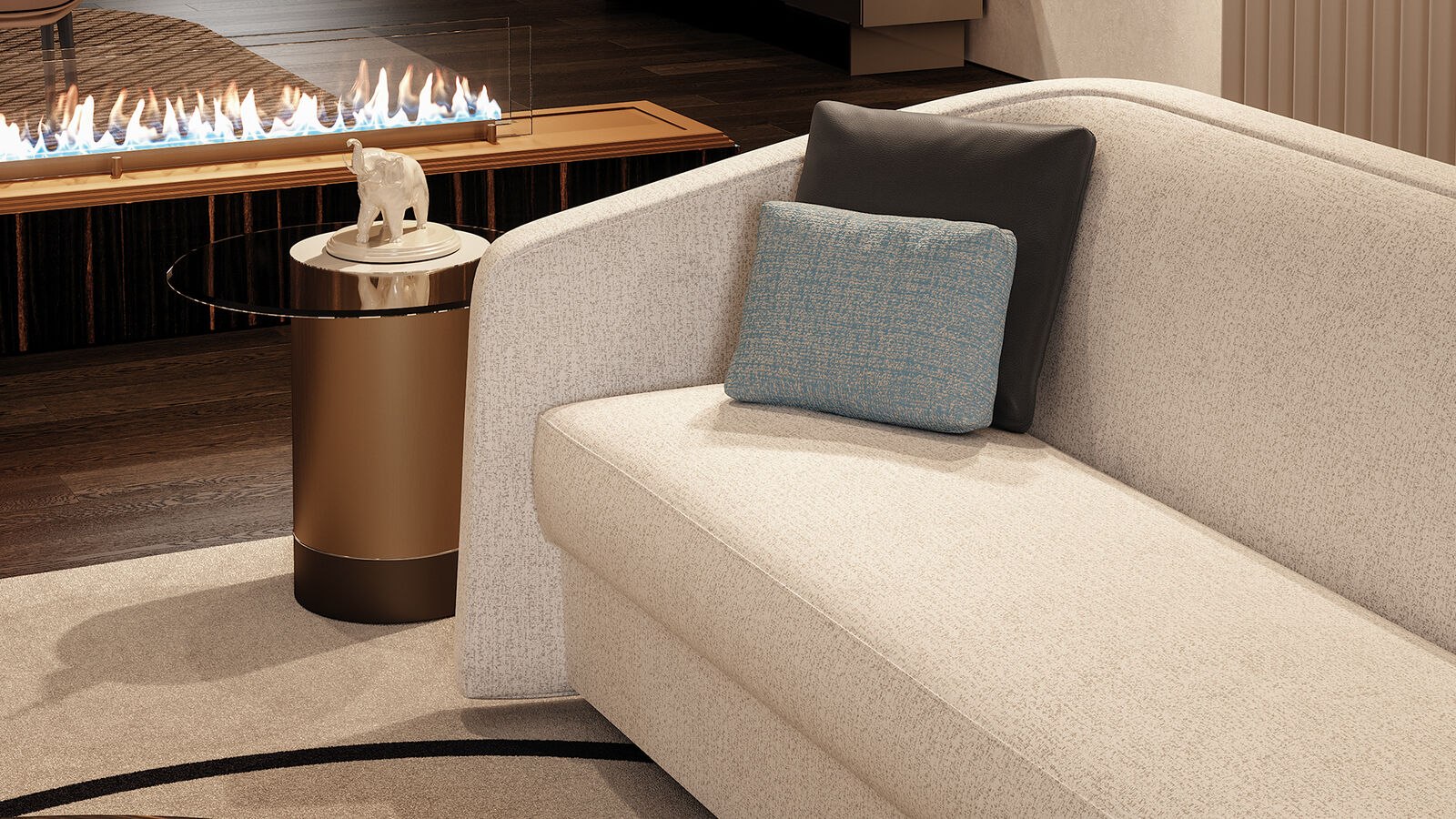 Coffee tables Tau 40 Steel Vetro — Reflex, collection Disegno