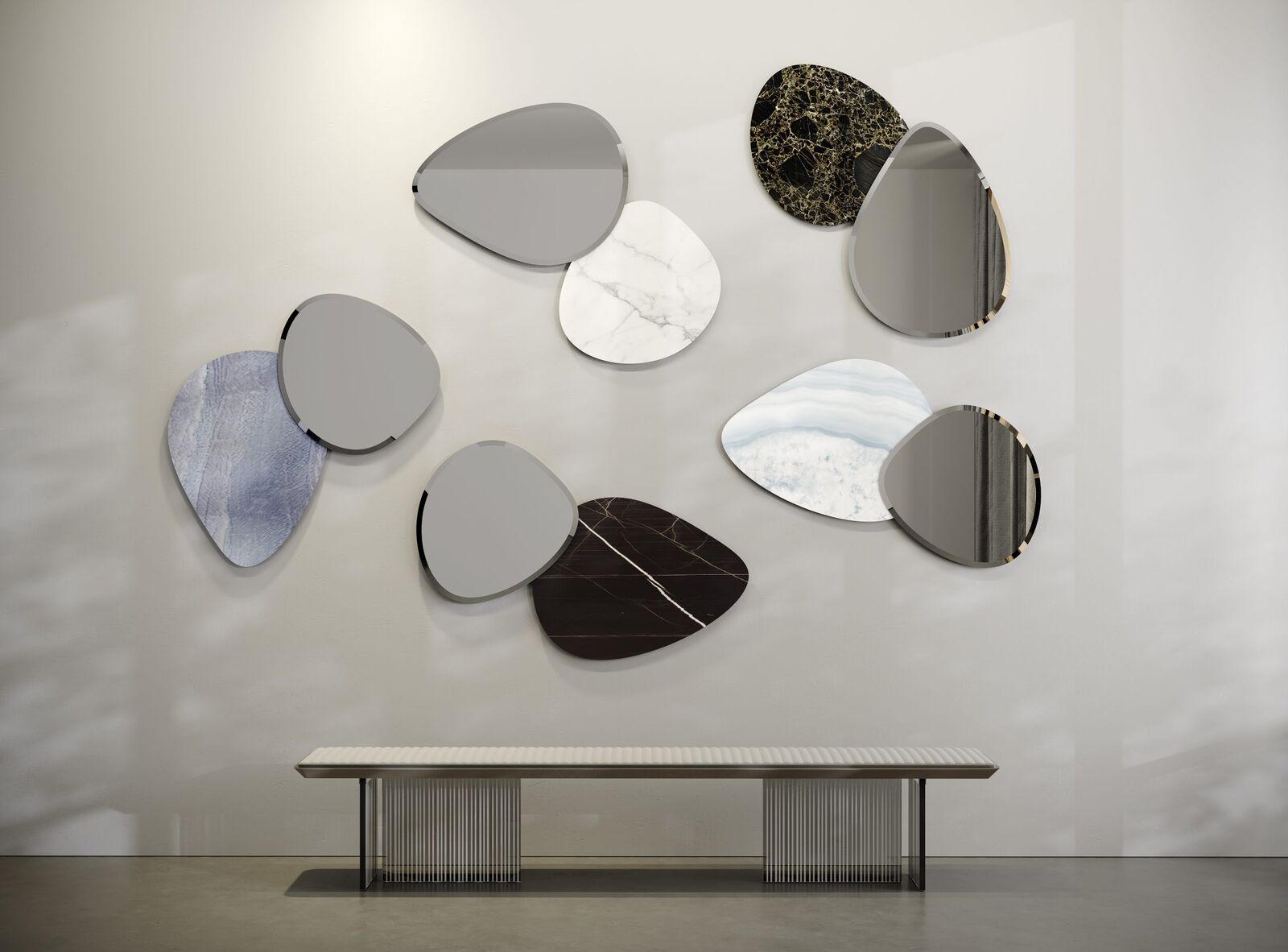 Mirrors Seventy Vetromarmo — Reflex, collection Disegno