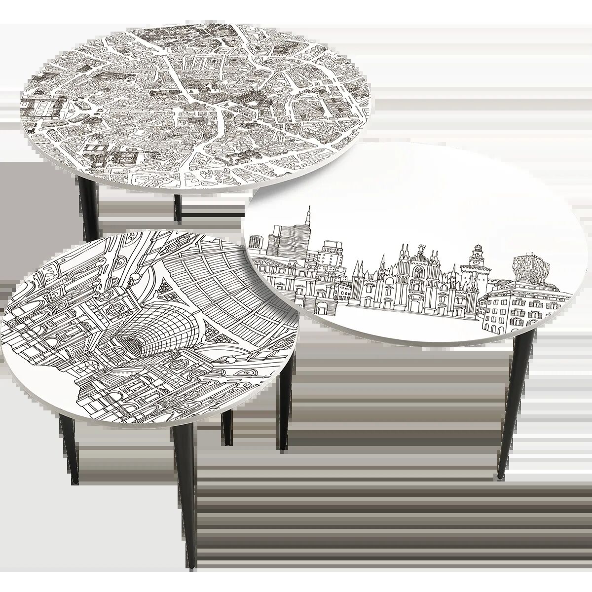 Coffee tables Close Up Milano — Tura by Extroverso, collection Città Italiane