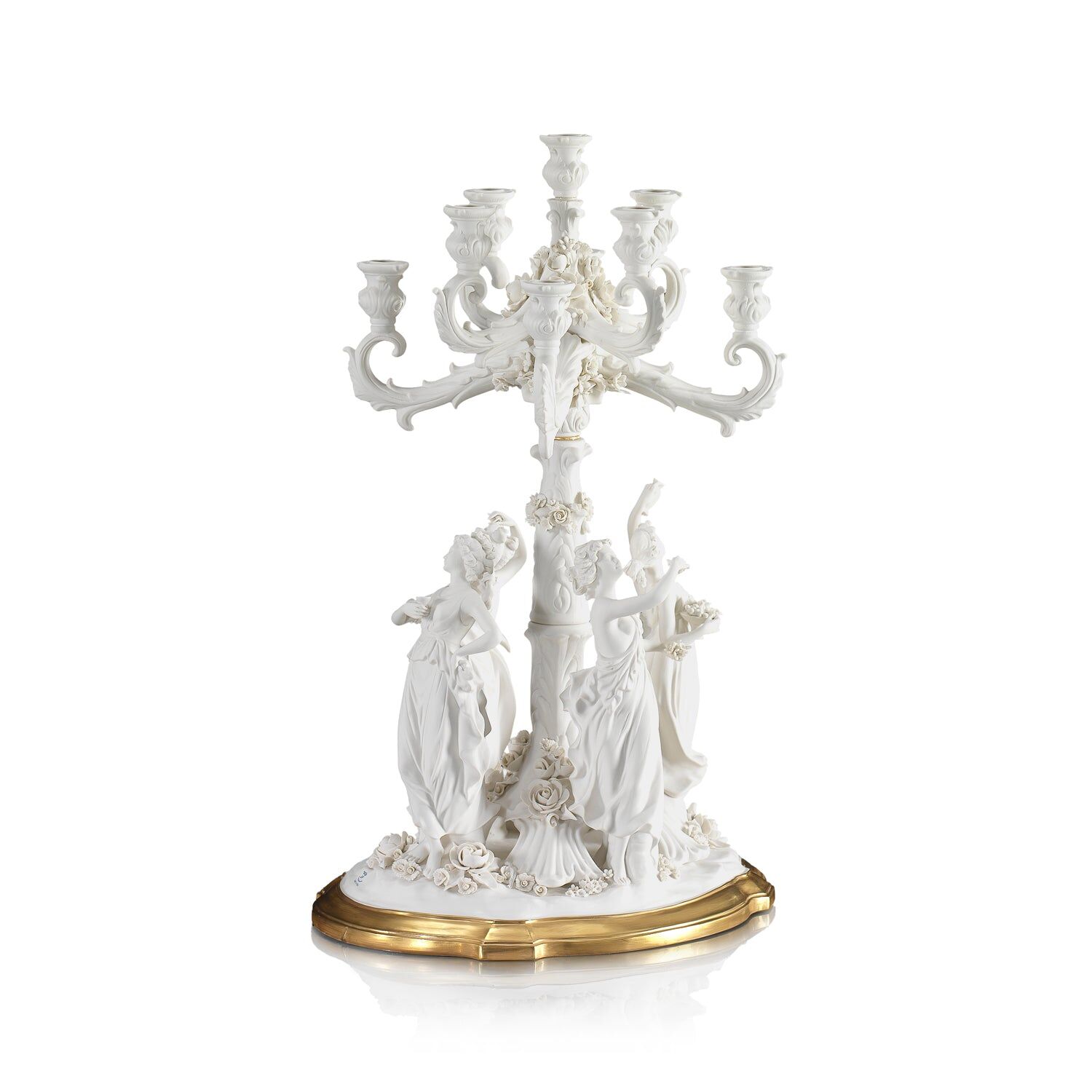 Decor objects Bacchantes Candelabra - 9 Arms - White & Gold — Villari, collection Декор