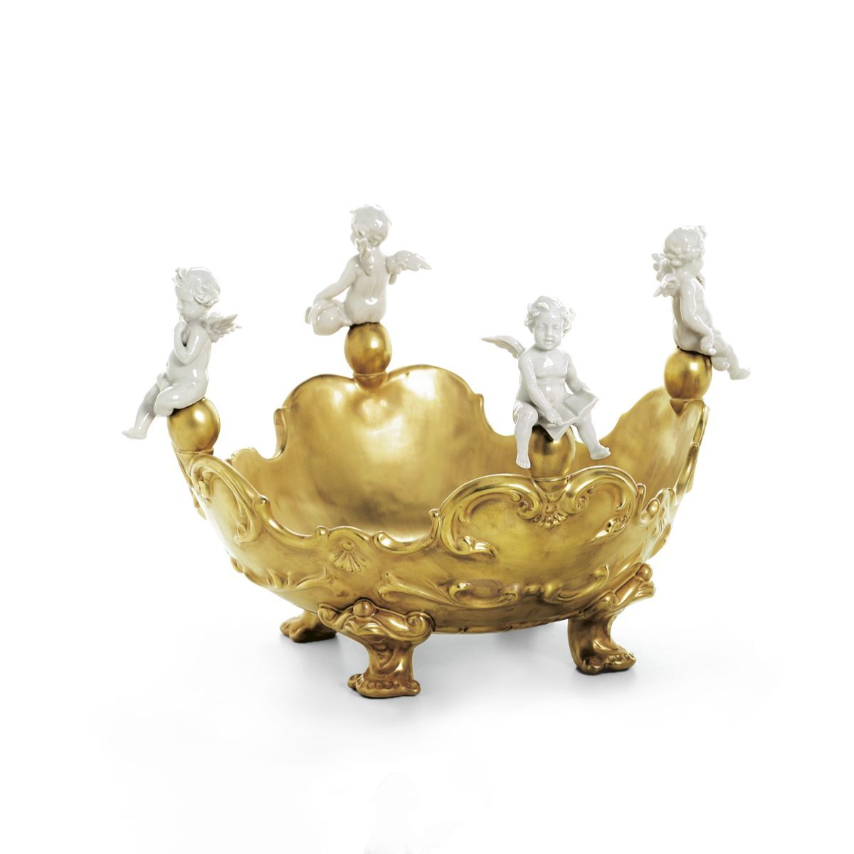 Decor objects Baroque Centrepiece With 4 Cherubs - Gold — Villari, collection Декор