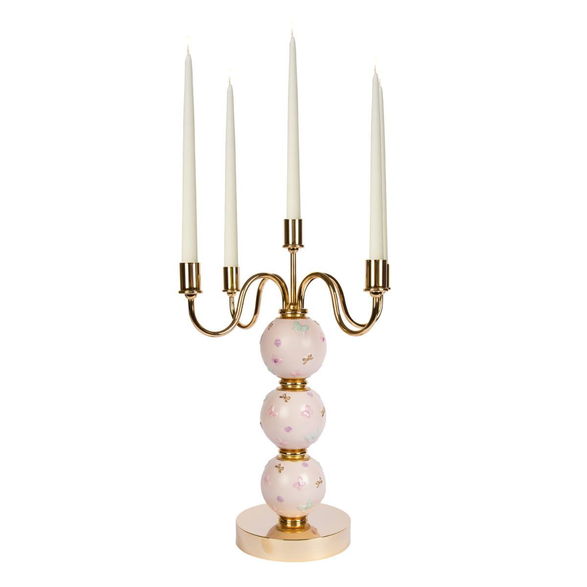 Decor objects Butterfly Candelabra 5 Arms - Pink — Villari, collection Декор