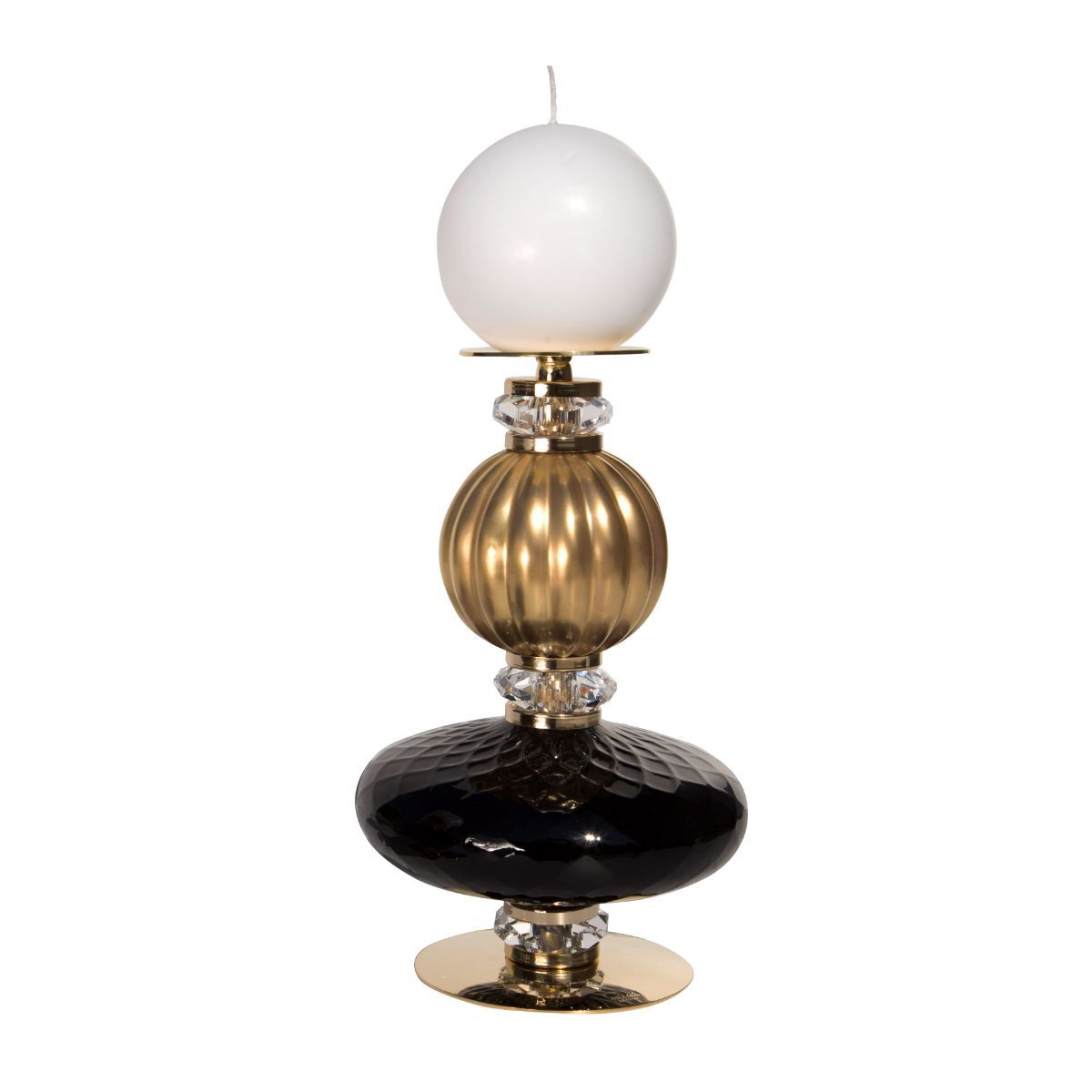 Decor objects Diva Greta Medium Candle Holder - Black & Gold — Villari, collection Декор