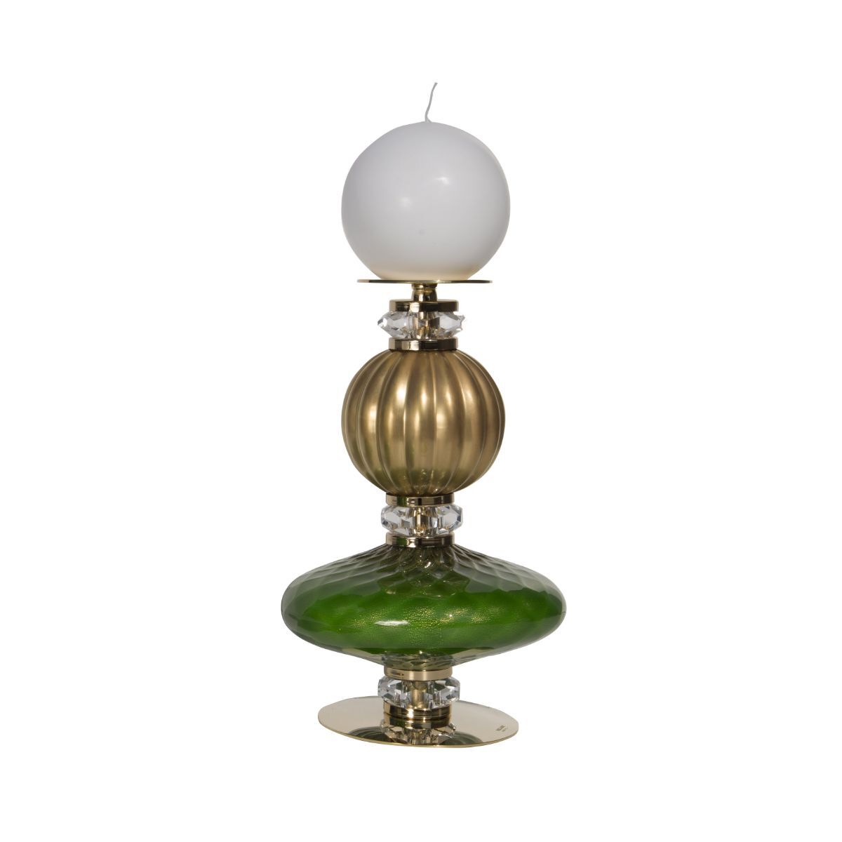 Decor objects Diva Greta Medium Candle Holder - Green & Gold — Villari, collection Декор
