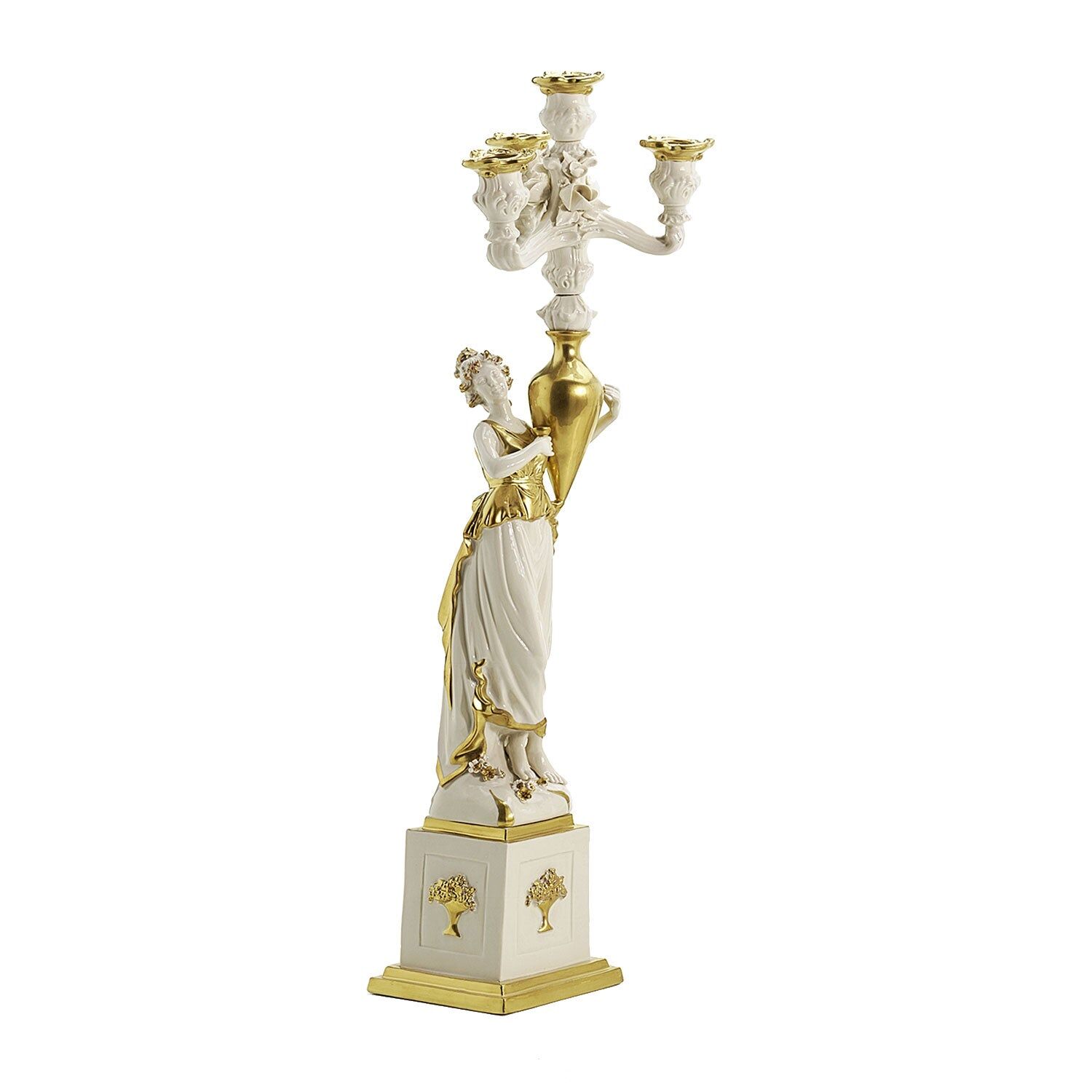 Decor objects Eurydice Candle Holder (Left) - White & Gold — Villari, collection Декор