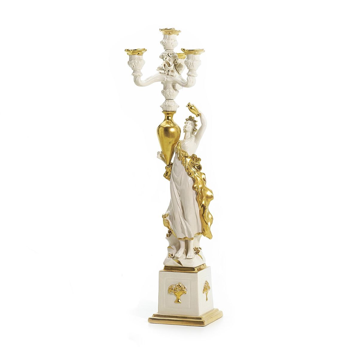 Decor objects Eurydice Candle Holder (Right) - White & Gold — Villari, collection Декор