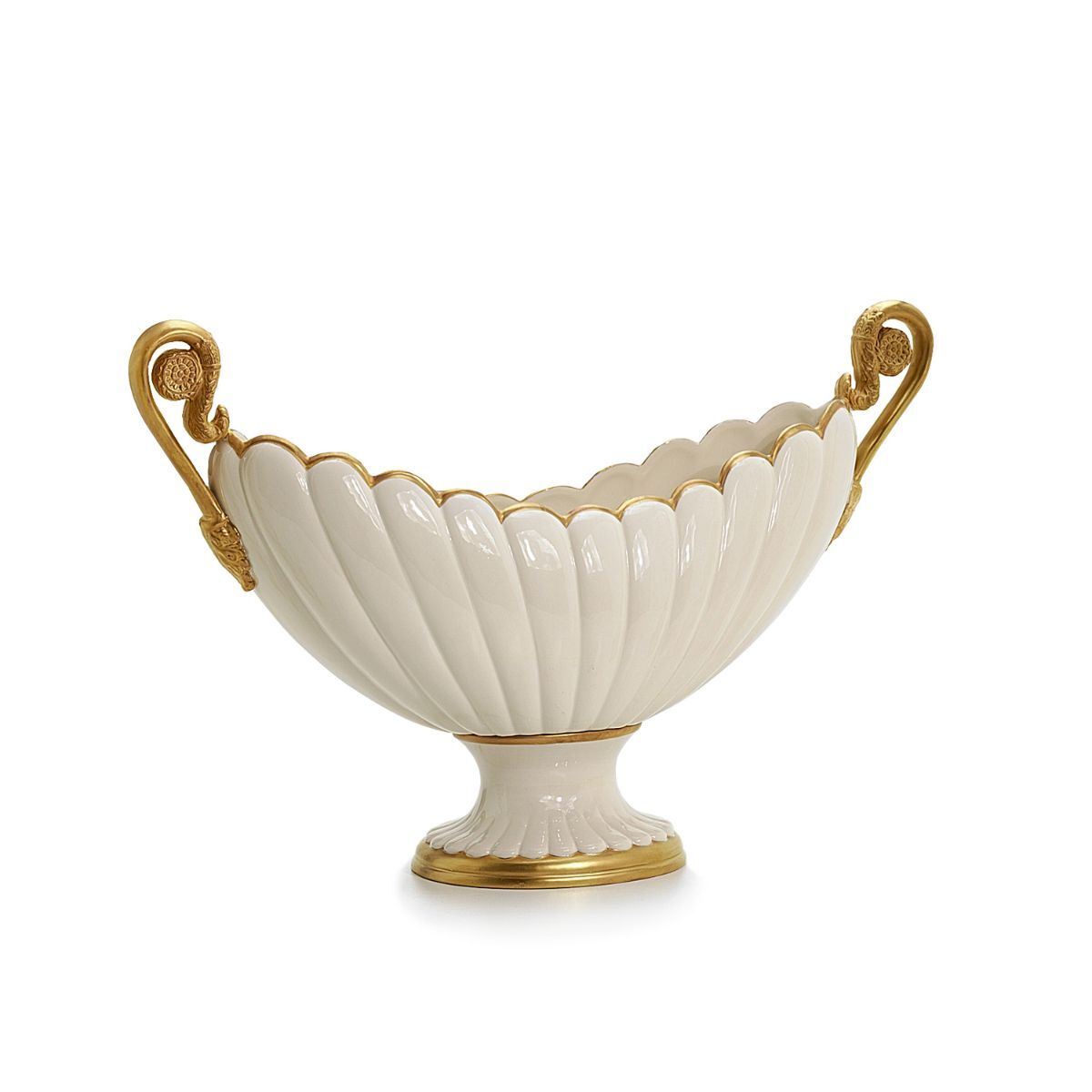 Decor objects Eurydice Oval Centrepiece - White & Gold — Villari, collection Декор