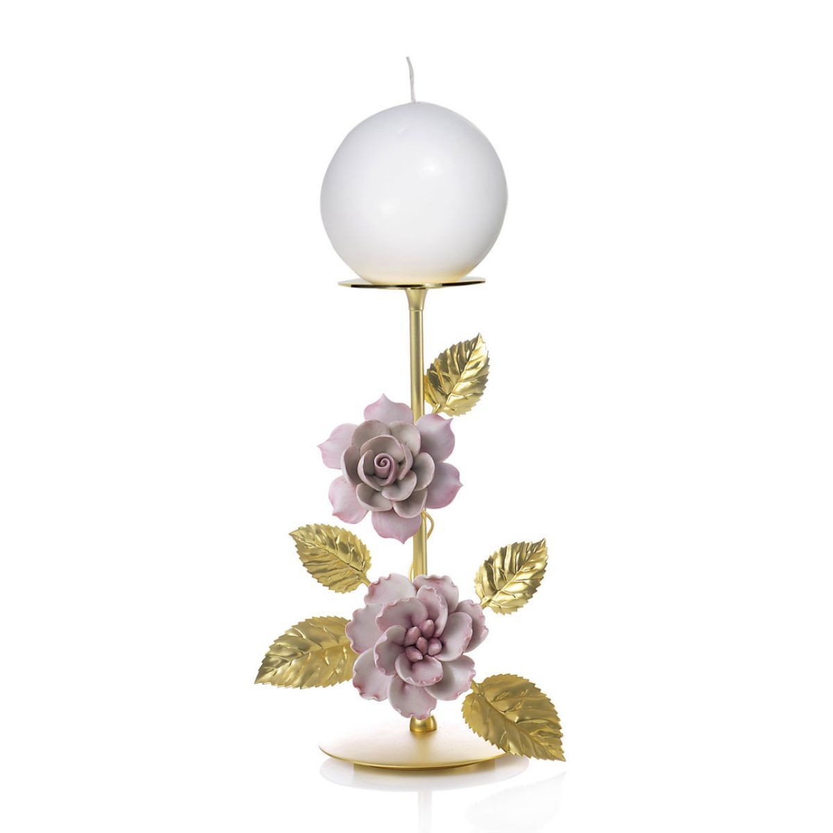 Decor objects Marie-Antoinette Large Candle Holder - H. 27 Cm - Gold & Pink — Villari, collection Декор
